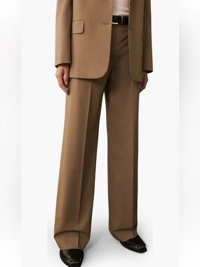 MANGO Pleat Front Wide Leg Suit Pants Size 0